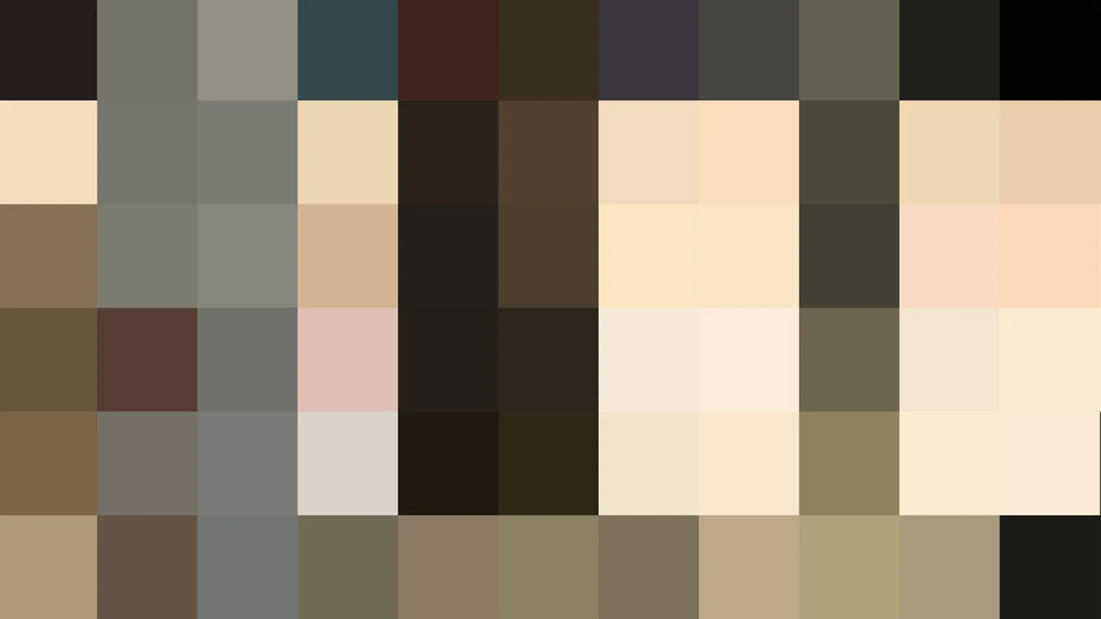 Raster aus kleinen quadratischen Farbfeldern in Beige, Braun, Grau und Schwarz.