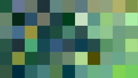 Raster aus quadratischen Farbfeldern in Grün, Blau, Petrol und Olivtönen
