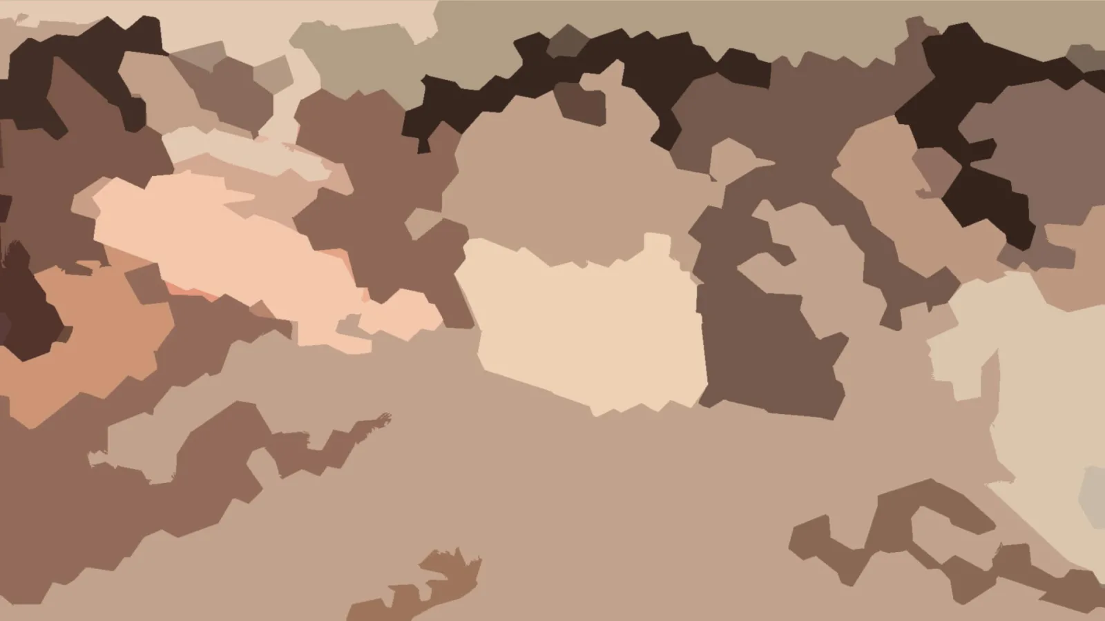 Abstrakte Komposition aus flachen braunen, beigen und rosafarbenen Formen