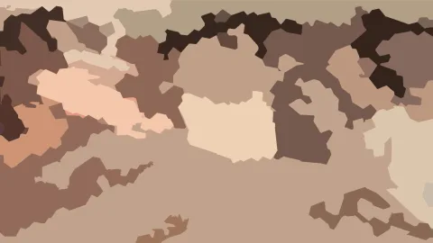 Abstrakte Komposition aus flachen braunen, beigen und rosafarbenen Formen