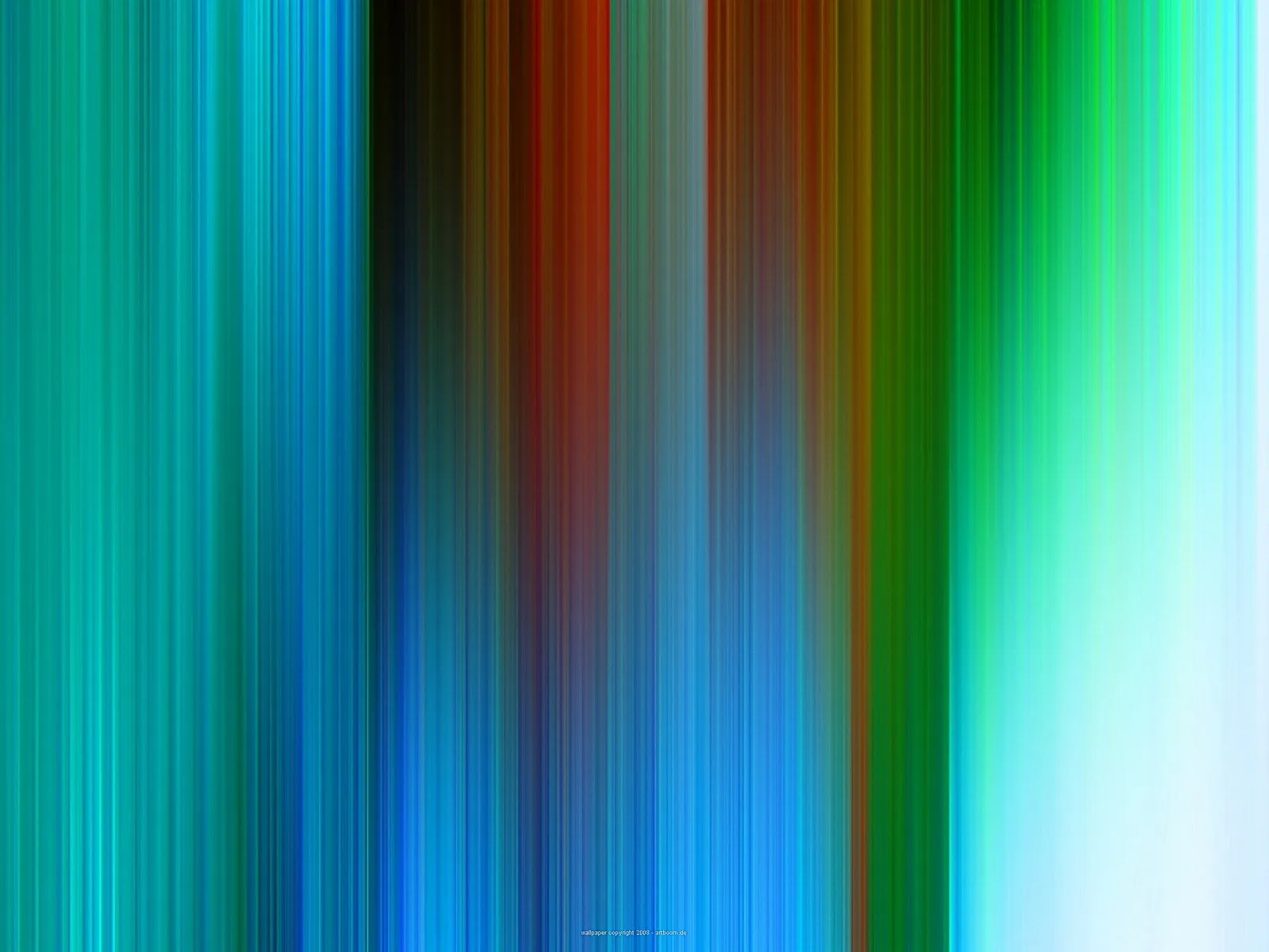 Abstraktes Bild aus vertikalen, verschwommenen Streifen in Cyan, Blau, Grün, Rot und Schwarz, die von links nach rechts ineinander übergehen und rechts in helles Weiß auslaufen.