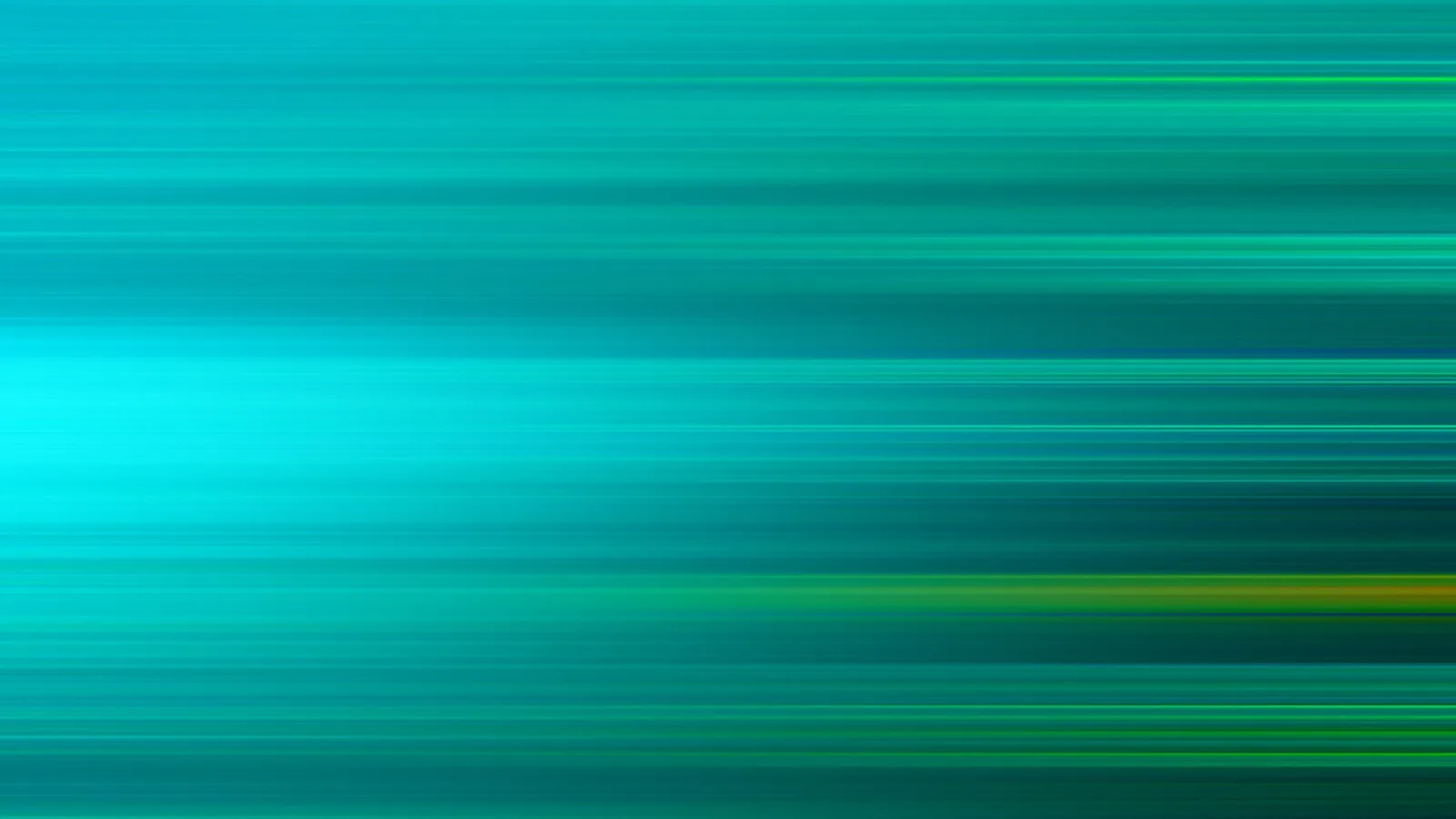Abstrakter Hintergrund aus horizontalen türkisfarbenen und grünen Linien, links leuchtet ein helles Cyan-Zentrum.