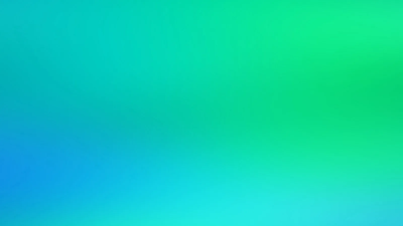 Weicher Farbverlauf von Blau über Türkis bis Grün, ohne erkennbare Formen oder Objekte.