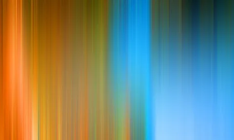 Vertikale Streifen in Orange, Gelb, Grün und Blau, verwischt wie eine Bewegungsaufnahme.