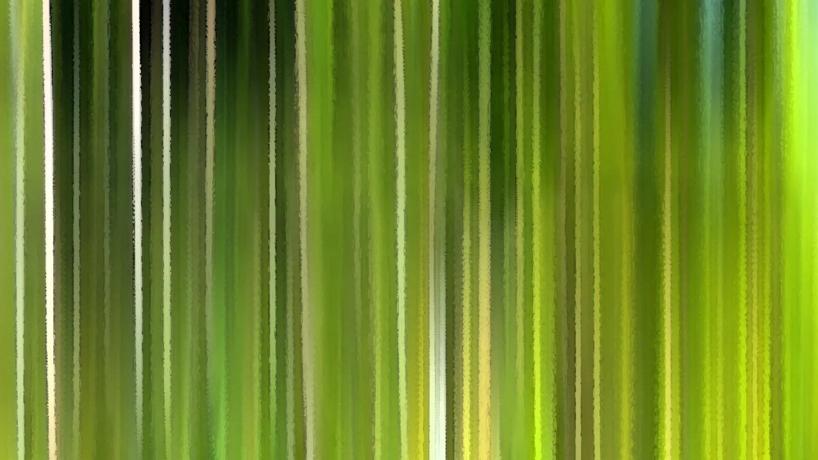 Abstrakte vertikale Streifen in verschiedenen Grün- und Gelbtönen, durchzogen von hellen weißen Linien.