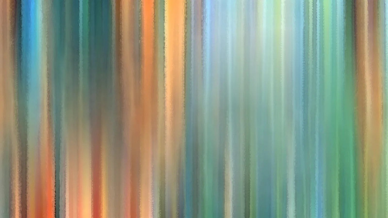 Abstrakte, vertikale Farbschlieren in Orange, Blau und Grün.