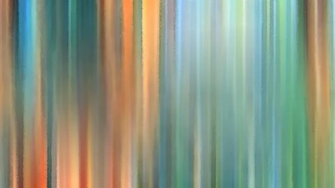 Abstrakte, vertikale Farbschlieren in Orange, Blau und Grün.