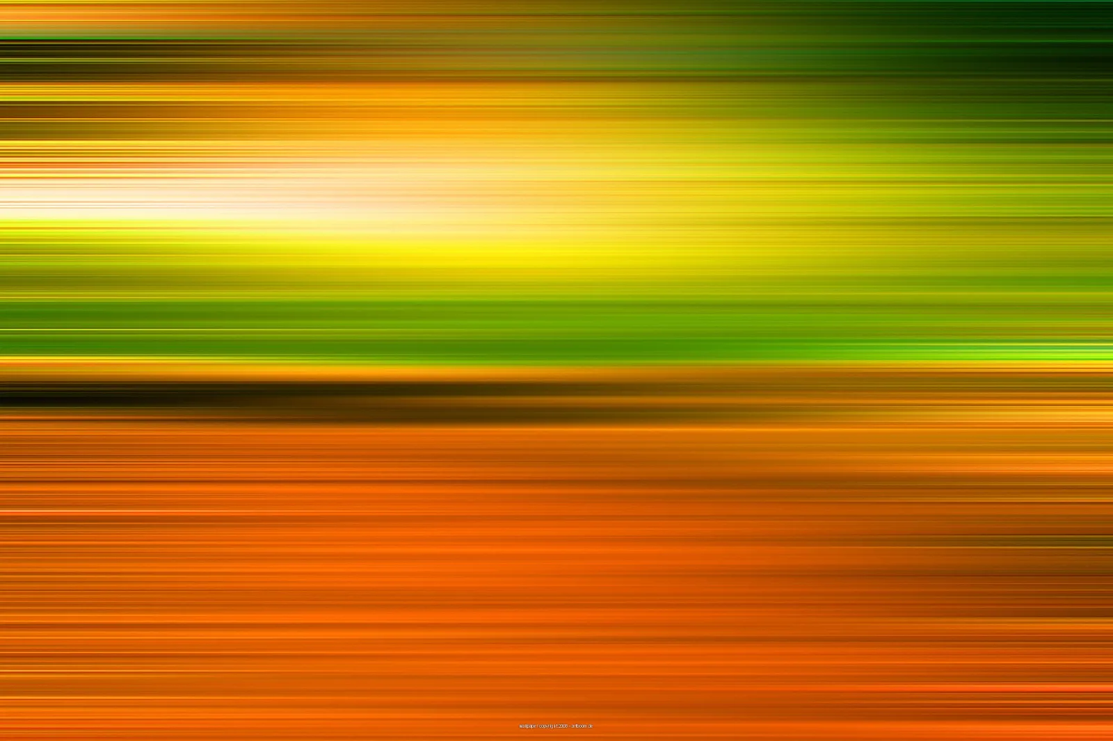 Abstrakte horizontale Streifen in Gelb, Grün und Orange, die wie eine Bewegungsunschärfe wirken.
