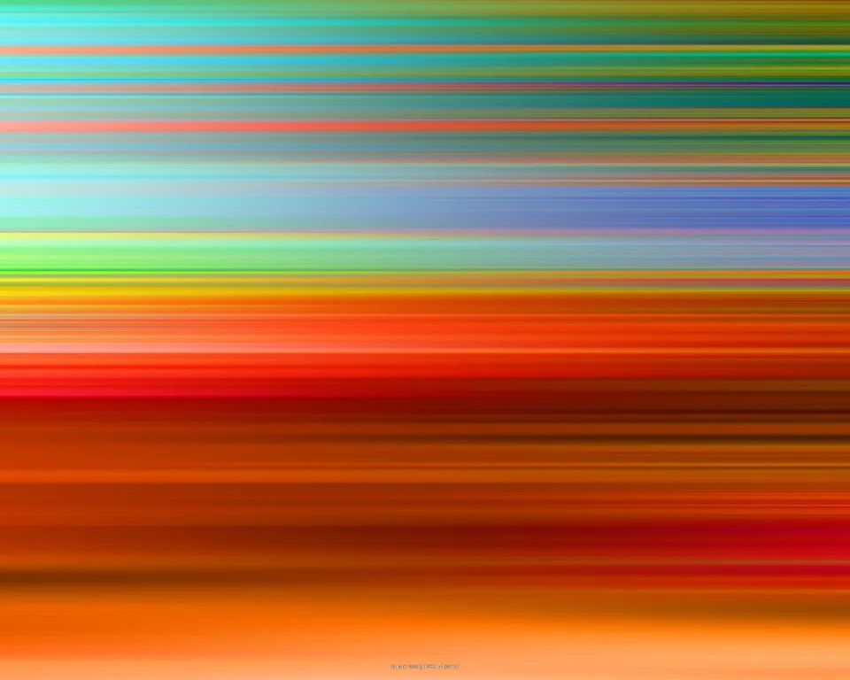 Horizontale, verwischte Farbstreifen in Türkis, Grün, Blau, Orange und Rot, von oben nach unten angeordnet.